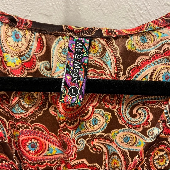 Anthropologie Me 2 Magic Paisley Print Boho Maxi Dress Sz L - Picture 4 of 5